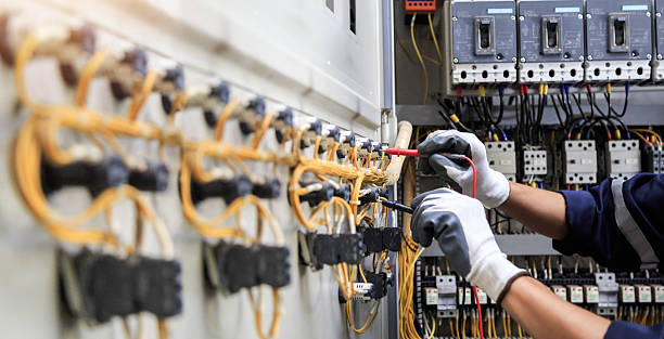 Professional Electrician technician working in Progress, PA